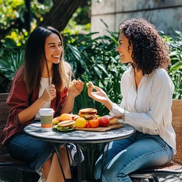 Free Lunchtime Friends Chatting Image - Friends, Lunch, Conversation ...