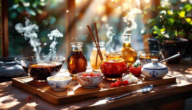 Free Traditional Condiment Arrangement Image - Condiments, Bottles ...
