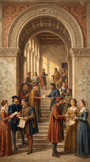 Merchant Philosopher Free Merchants Exchange Knowledge Image - Renaissance, Fresco ...