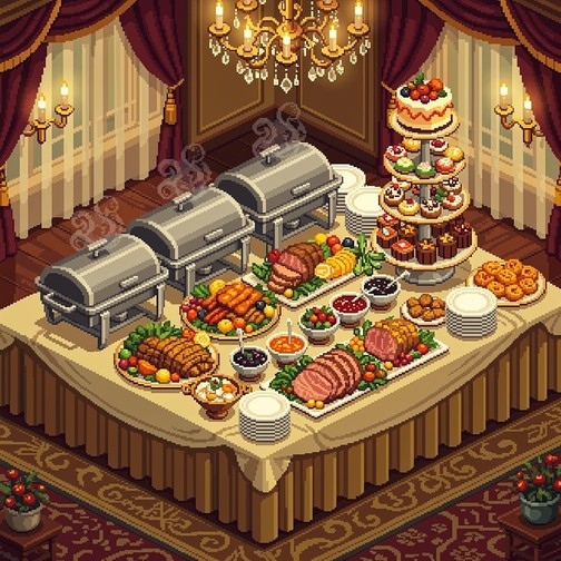 Free Elegant Pixel Feast Image - Pixelart, Buffet, Dining | Download at ...
