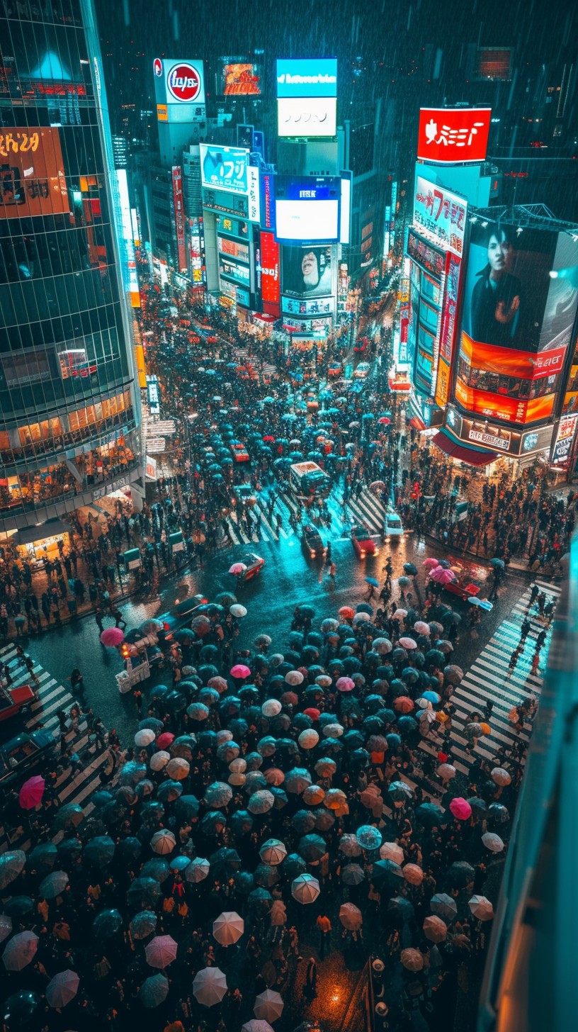 Free Crowded City Crossing Image - City, Crowd, Umbrellas | Download at ...