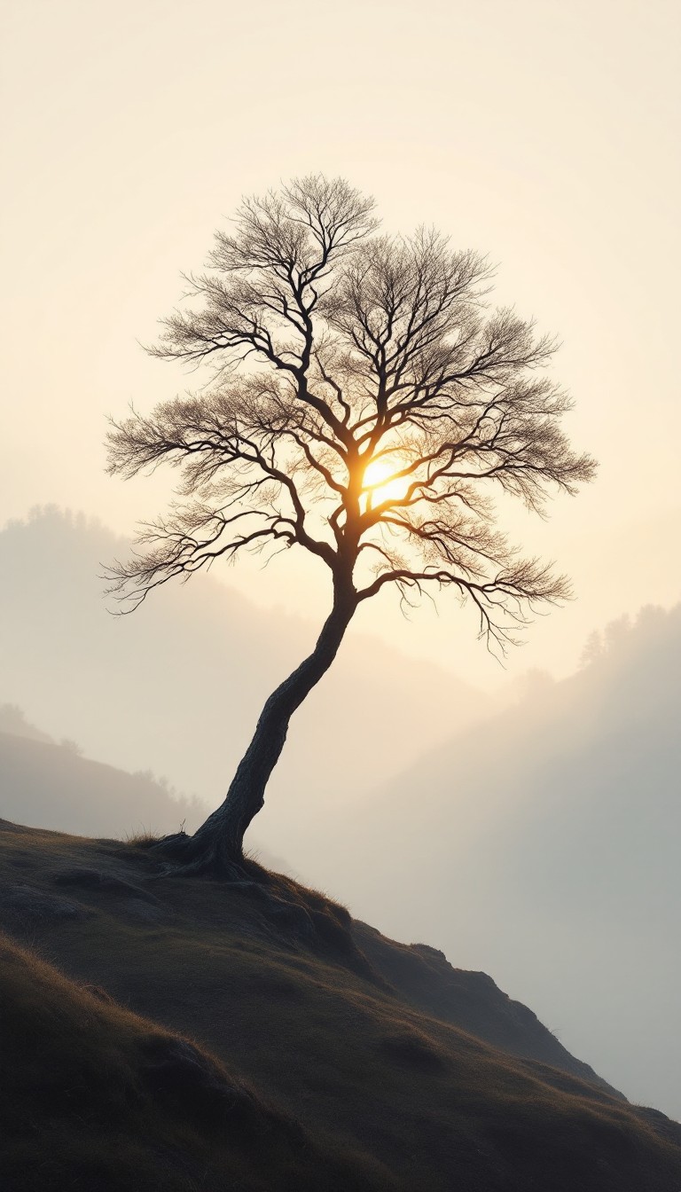 Free Solitary Dawn Tree Image - Tree, Dawn, Misty | Download at StockCake