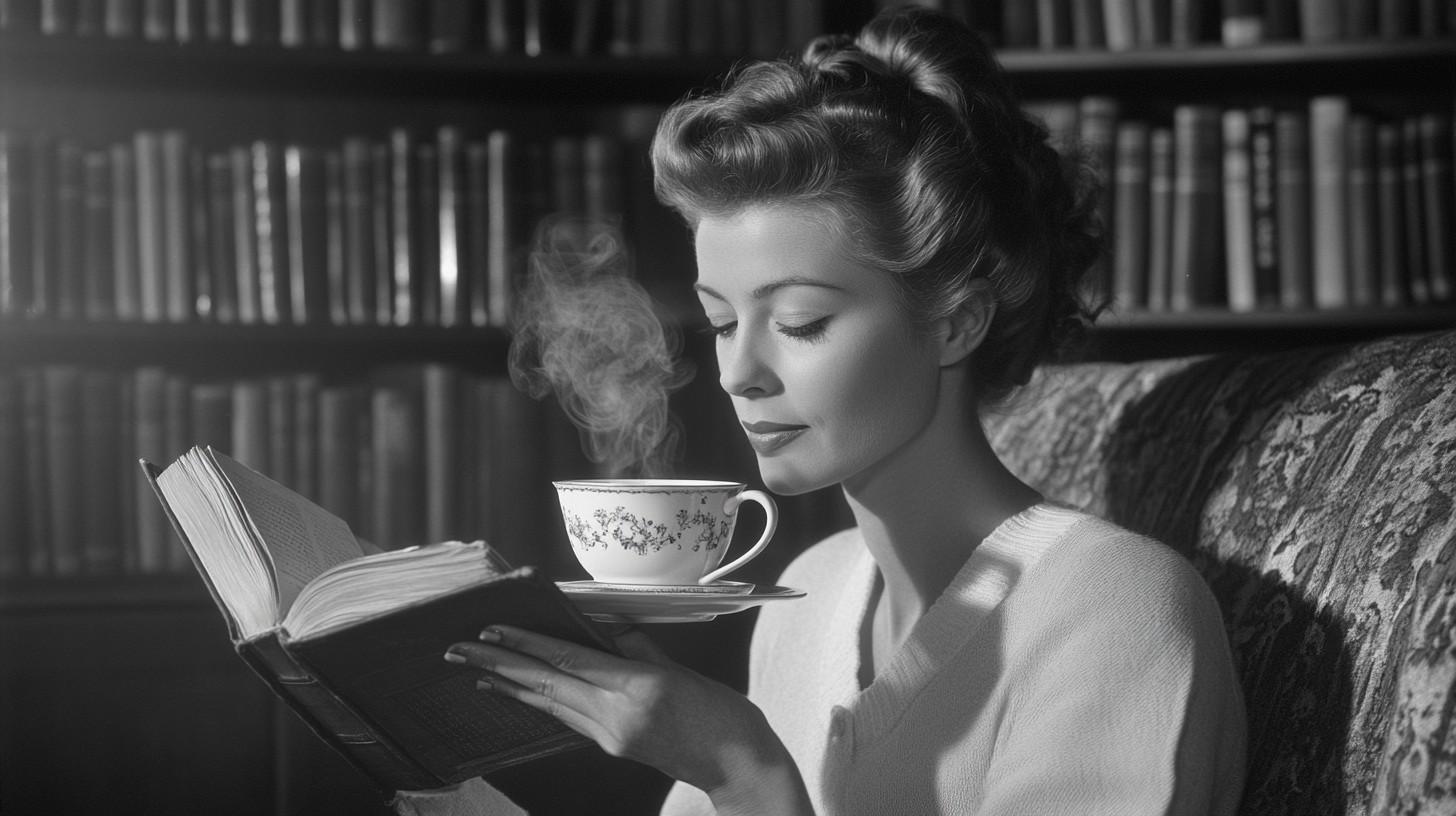 Free Reading with tea Image - Woman, Reading, Tea | Download at StockCake
