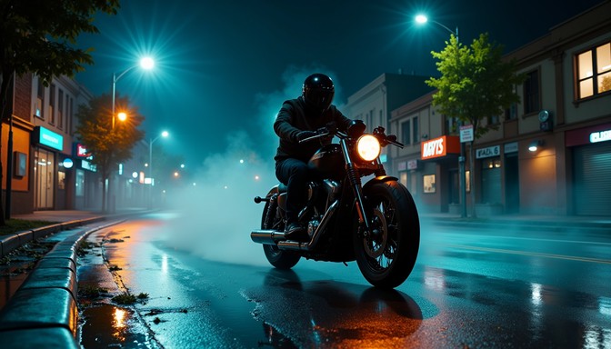 Motorcycle Rear Night Free Illuminated Night Ride Image - Motorcycle, Night, Neon | Download ...
