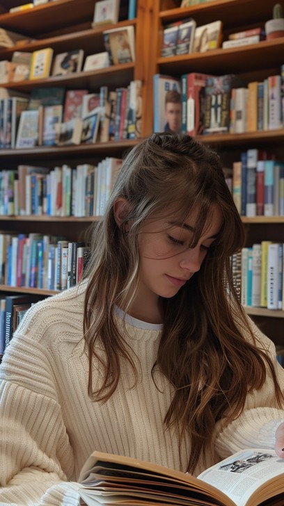 Reading In The Library Free Reading in Library Image - Reading, Woman, Library | Download at ...