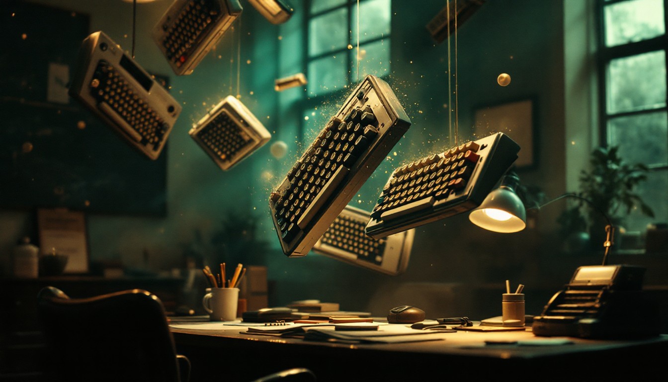 Retro Keyboard Background Free Floating Vintage Keyboards Image - Keyboards, Vintage, Floating ...
