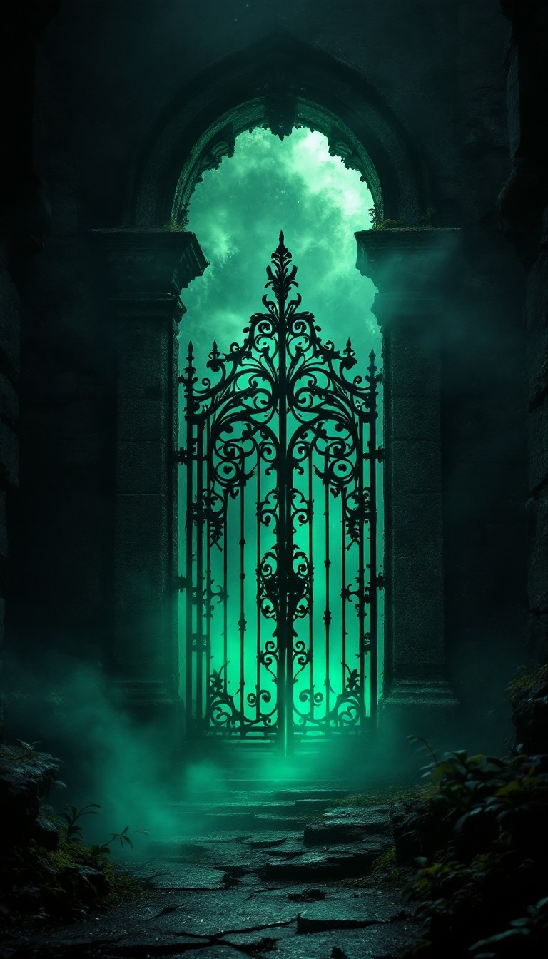 Free Glowing Gothic Gateway Image - Gothic, Gate, Green | Download at ...