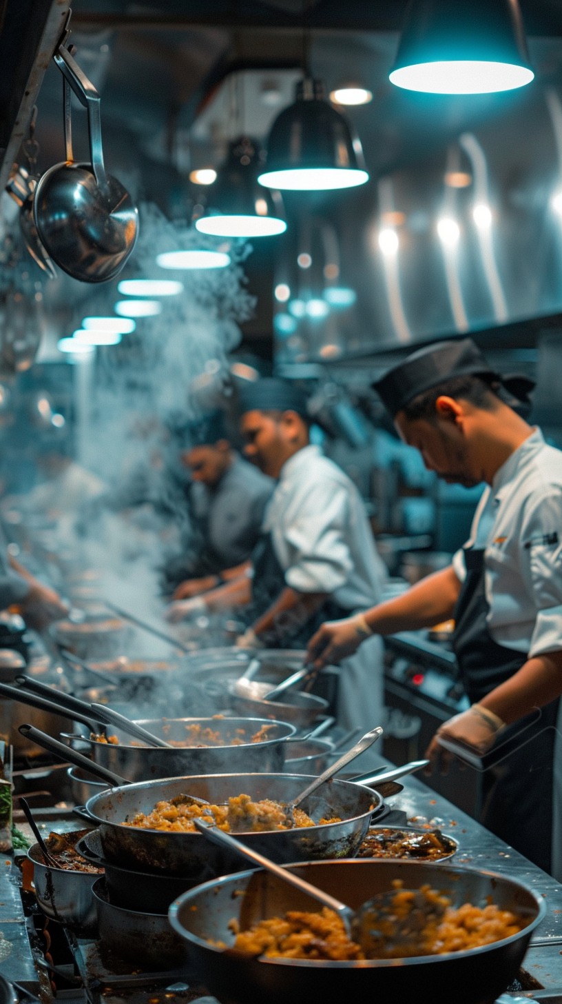 Free Bustling Kitchen Scene Image - Kitchen, Chefs, Cooking | Download ...