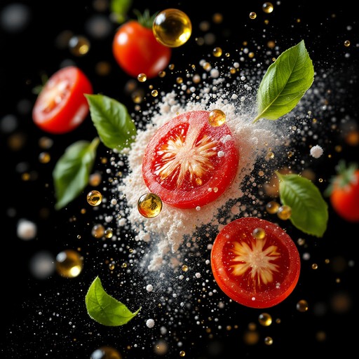 Free Flying Fresh Ingredients Image - Tomato, Basil, Olive | Download ...