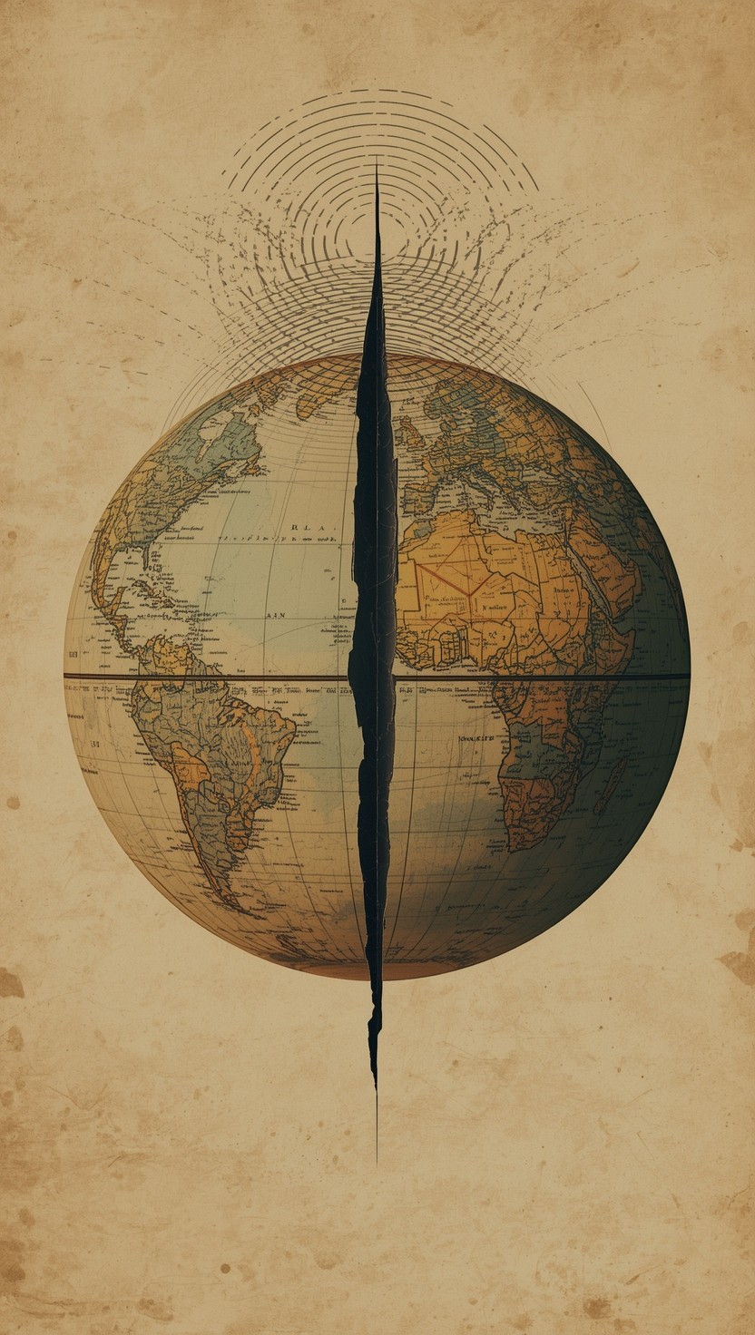 Free Divided World Resonates Image - Vintage, Photomontage, Globe ...