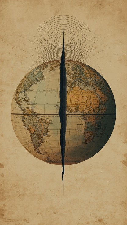 Free Divided World Resonates Image - Vintage, Photomontage, Globe ...