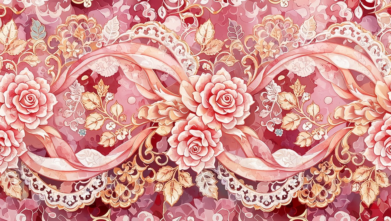 Free Romantic Lace Roses Image - Floral, Pattern, Roses | Download at ...