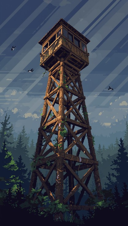 Pixels Graphics Watchtower Free Wooden Forest Sentinel Image - Watchtower, Pixel, Forest ...