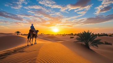 Download Sunset Camel Ride Image - Sunset, Desert, Camel | StockCake