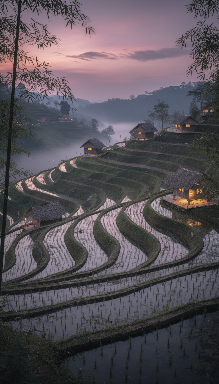 Free Twilight Rice Terraces Image - Terraces, Rice, Twilight | Download ...