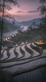 Two Color Rice Terraces Free Twilight Rice Terraces Image - Rice, Terraces, Paddies | Download ...