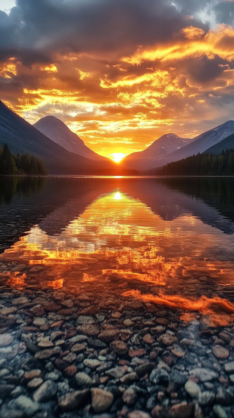 Free Sunset over lake Image - Sunset, Lake, Mountains | Download at ...