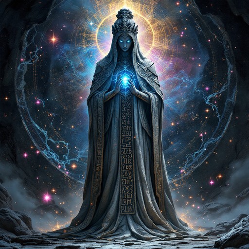 Free Celestial Guardian Awakens Image - Mystical, Cosmic, Statue ...
