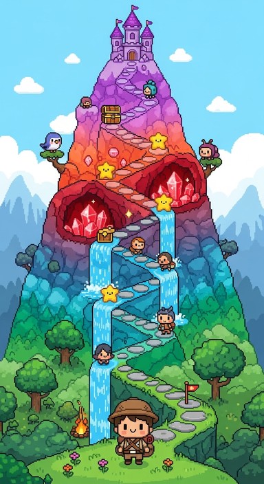 Free Pixel Mountain Adventure Image | Download at StockCake