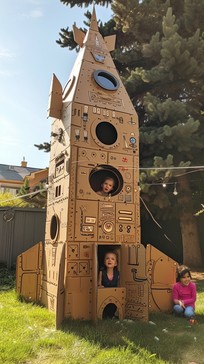Free Backyard Rocket Fun Image - Children, Play, Cardboard | Download ...
