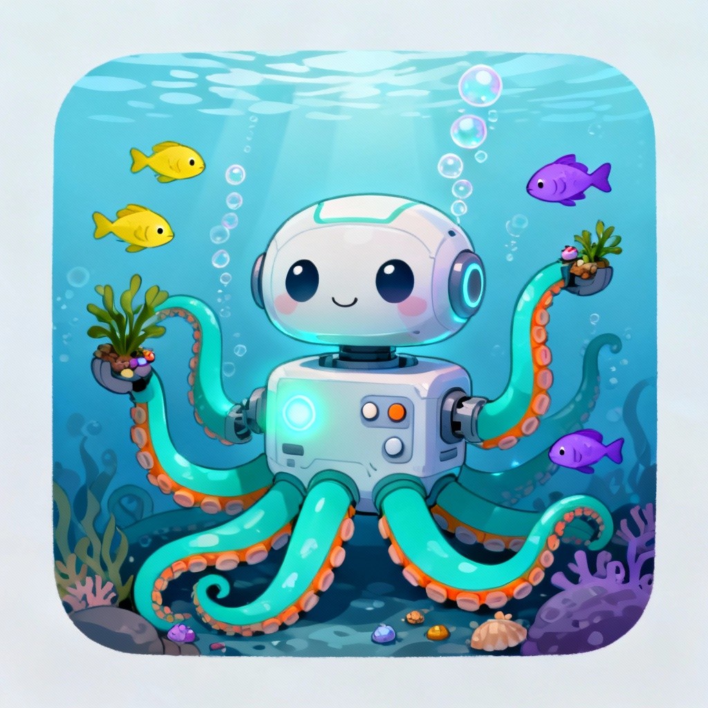 Free Cheerful Octopus Robot Image - Robot, Octopus, Underwater ...
