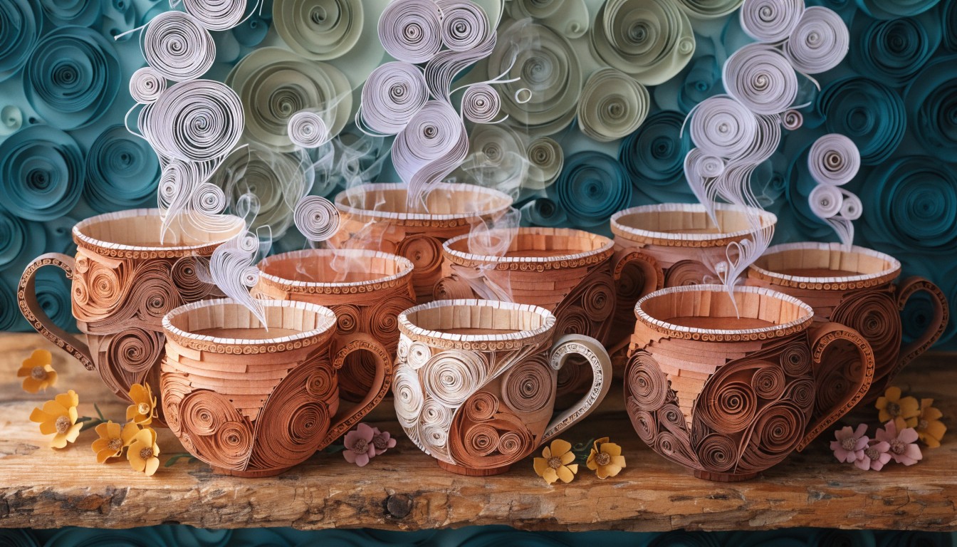 Free Paper Quilled Mugs Image - Quilling, Papercraft, Mugs | Download ...