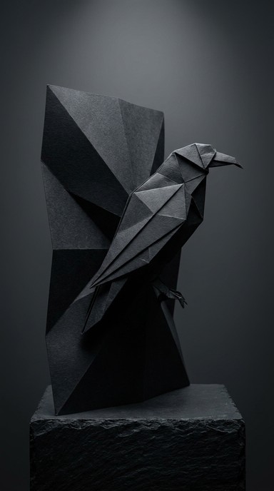 Free Dark Origami Raven Image - Origami, Raven, Black | Download at ...