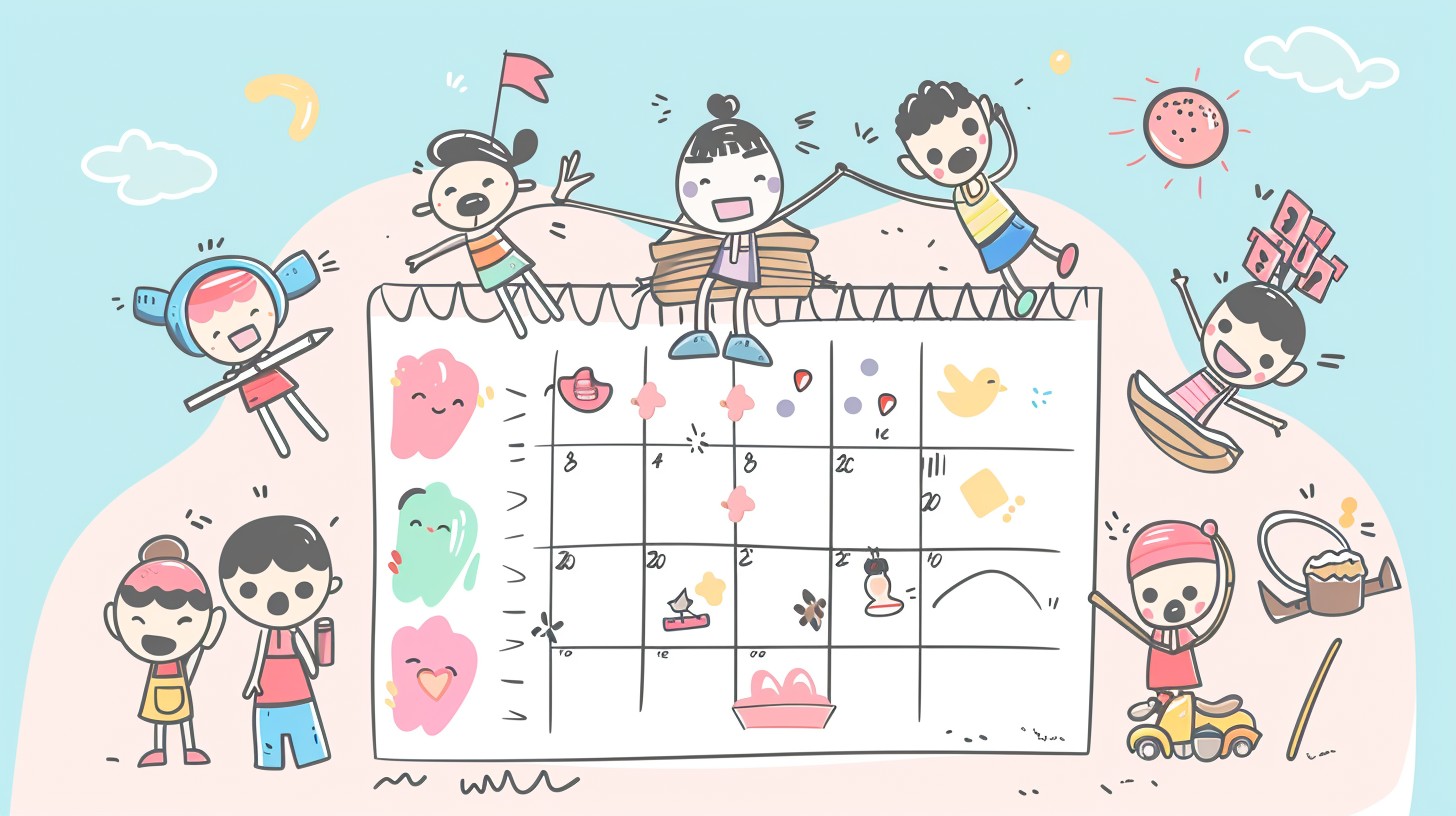 Free Cartoon Activity Calendar Image - Cartoon, Calendar, Playful