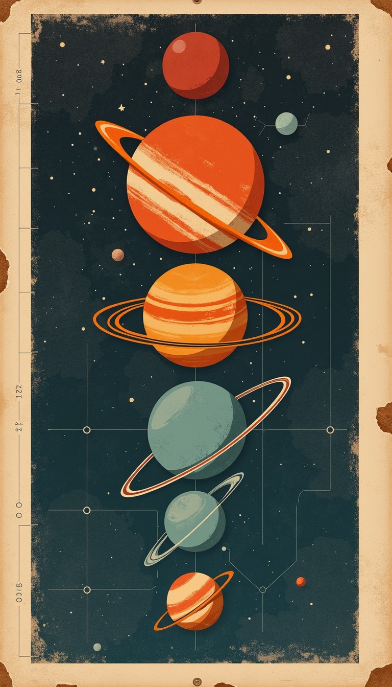 Planute Chart Free Vintage Planetary Chart Image - Planets, Vintage, Cosmos ...