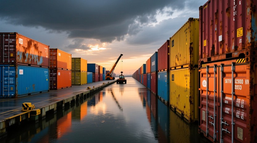Shipping Container Inages Free Containers Stock AI Images | StockCake
