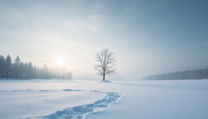 Free Solitary winter dawn Image - Winter, Snow, Tree | Download at ...