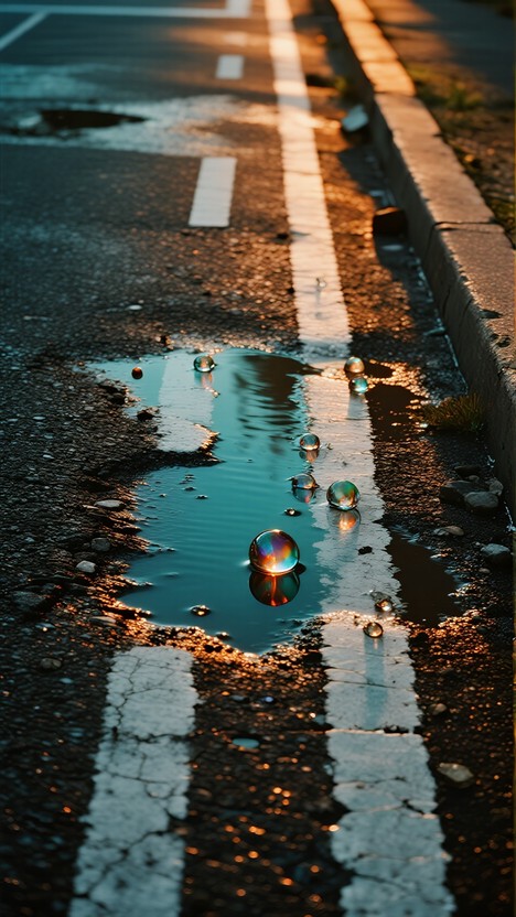 Puddle Refllection Free Prismatic Puddle Reflection Image - Puddle, Reflection, Prismatic ...