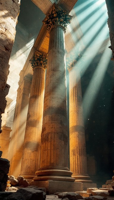 Free Ancient Columns Illuminated Image - Columns, Ancient, Sunbeams ...