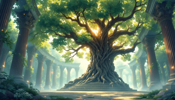Free Sacred Tree Palace Image - Tree, Columns, Architecture | Download ...