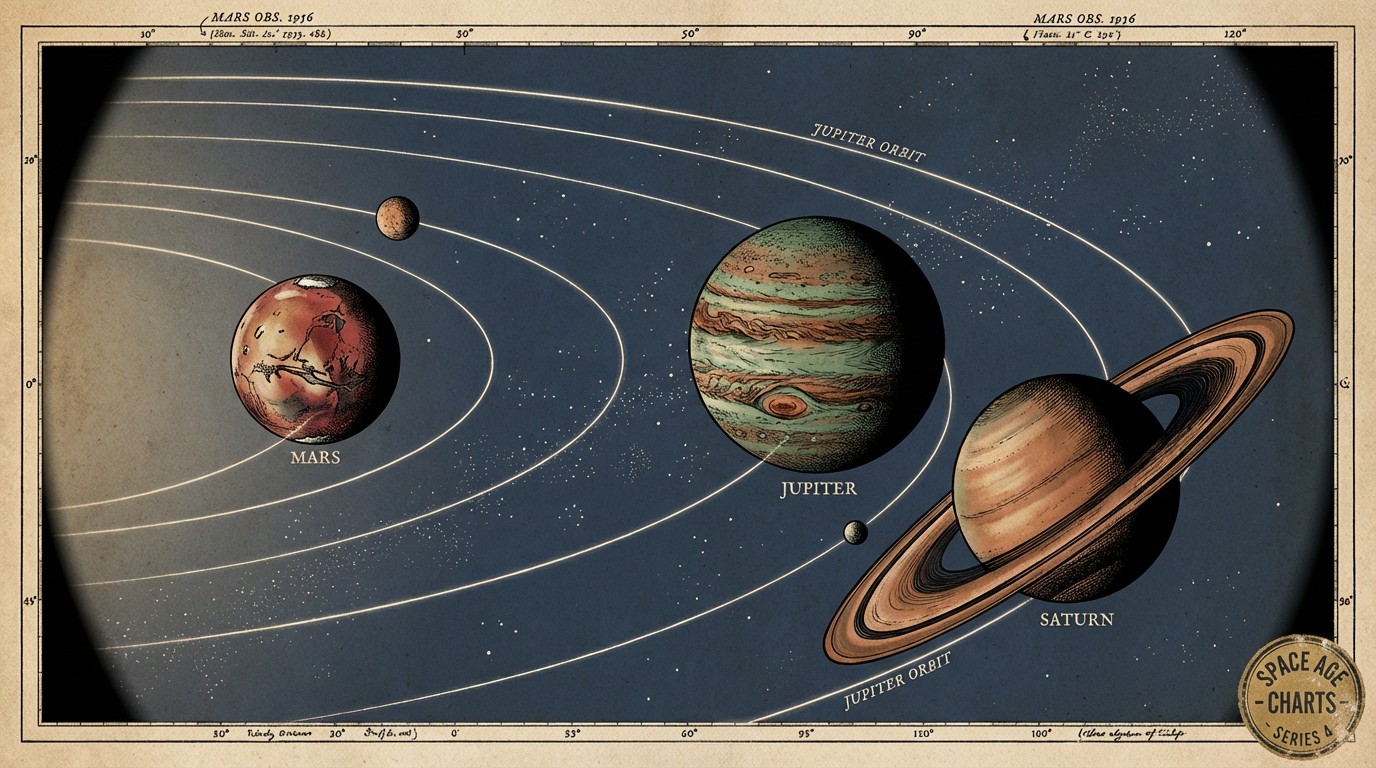 Planute Chart Free Vintage Planetary Chart Image - Vintage, Retro, Planets | Download ...