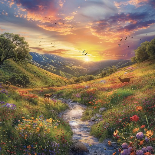 Stream Sunset Free Sunset Mountain Stream Image - Stream, Sunset, Wildflowers ...