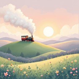 Free Dreamy Train Journey Image - Train, Sunset, Hills | Download at ...