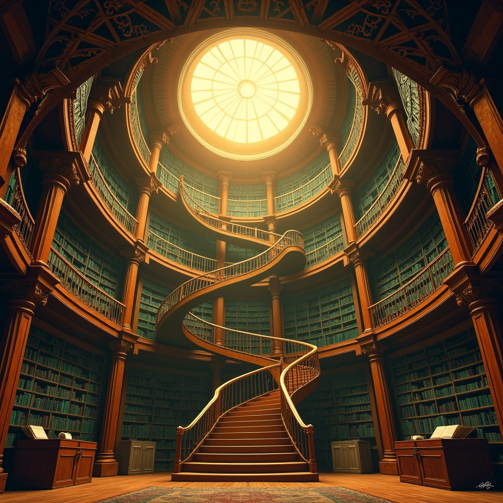 Free Infinite Library Ascent Image - Library, Spiral, Dome | Download ...