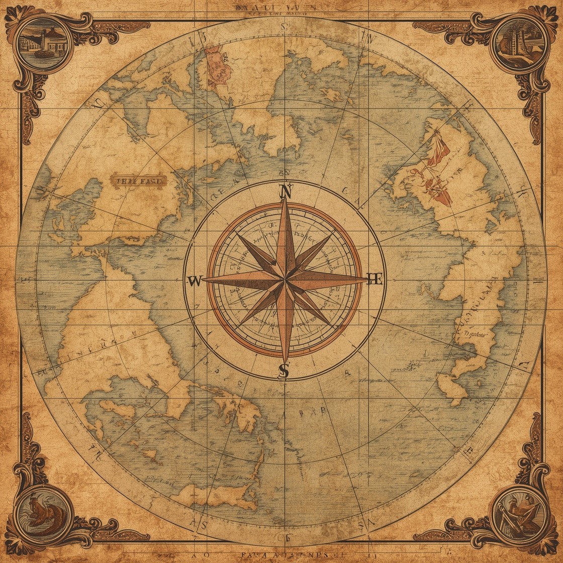 Free Ancient Navigation Art Image - Cartography, Map, Compass ...