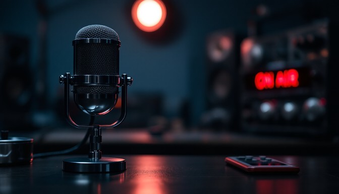 Mic Red Light Free Microphone On Air Image - Microphone, Broadcasting, Vintage ...