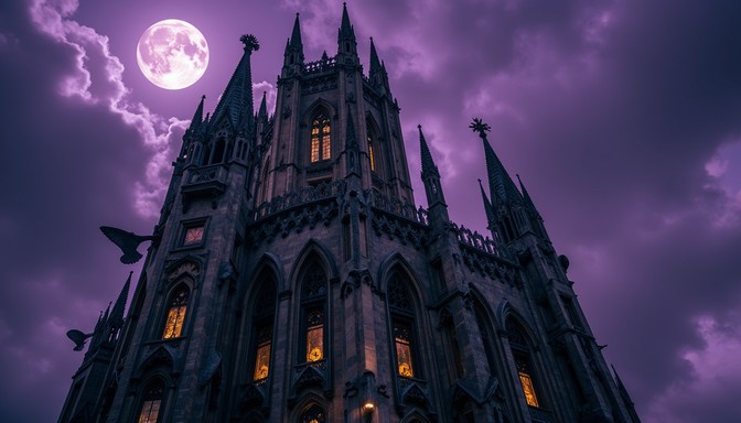 Free Gothic Moonlit Cathedral Image - Gothic, Cathedral, Spires ...