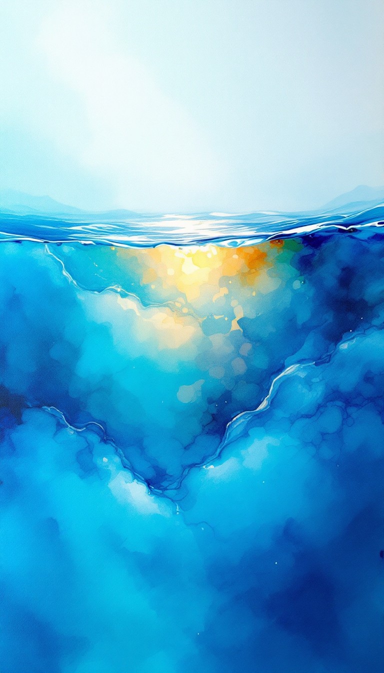 Free Watercolor Ocean Dive Image - Watercolor, Ocean, Underwater ...