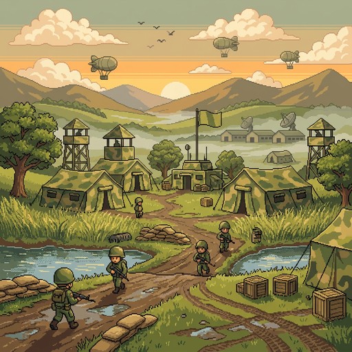 Free Pixel Army Camp Image - Pixel, Military, Valley | Download at ...