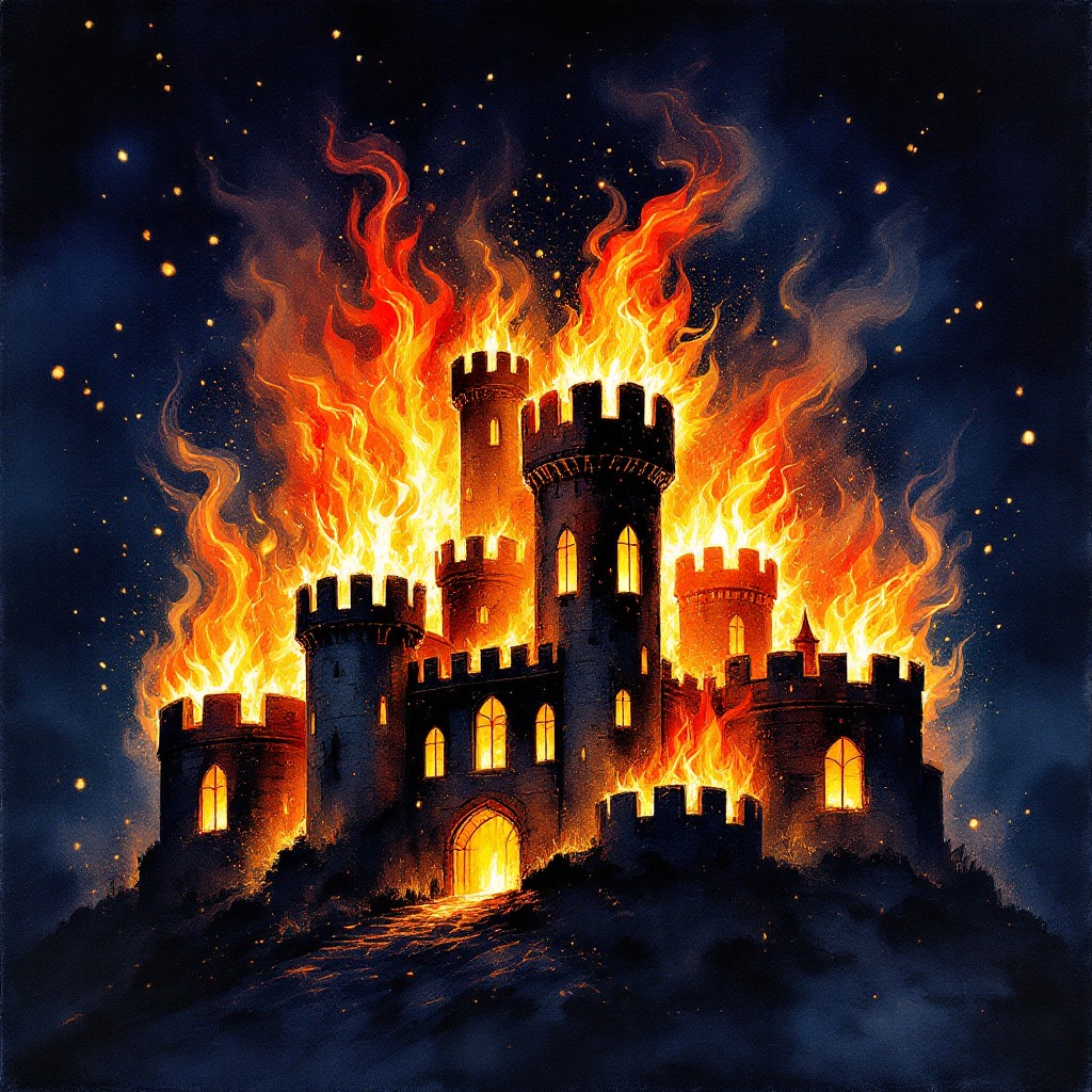 Free Castle Burns Bright Image - Castle, Fire, Medieval | Download at ...