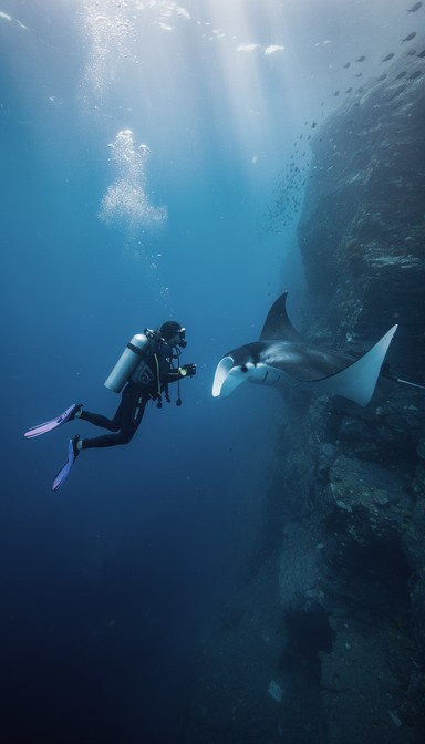 Free Deep Blue Connection Image - Underwater, Diving, Manta | Download ...
