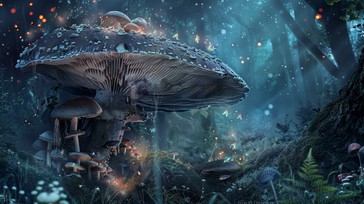 Free Enchanted Forest Scene Image - Enchanted, Forest, Mushrooms ...