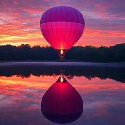 Free Sunset Balloon Reflection Image - Sunset, Balloon, Reflection ...