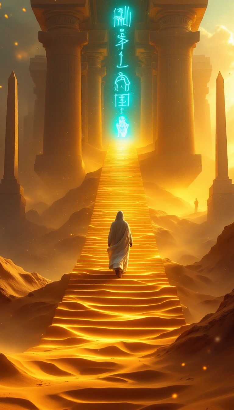 Free Sacred Golden Path Image - Temple, Hieroglyphics, Staircase ...