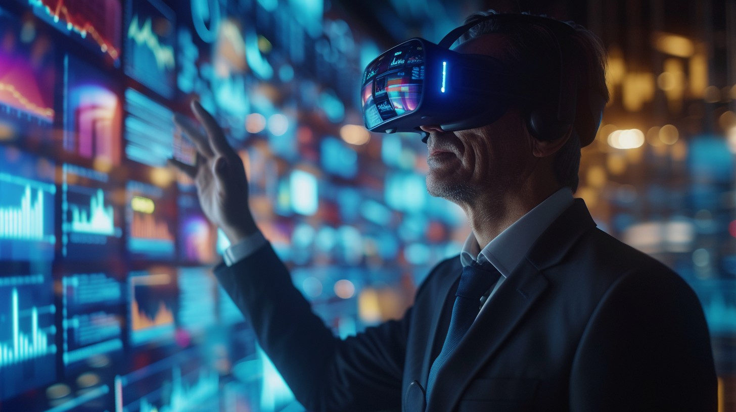 Free VR Data Interaction Image - Virtual, Reality, Businessman ...