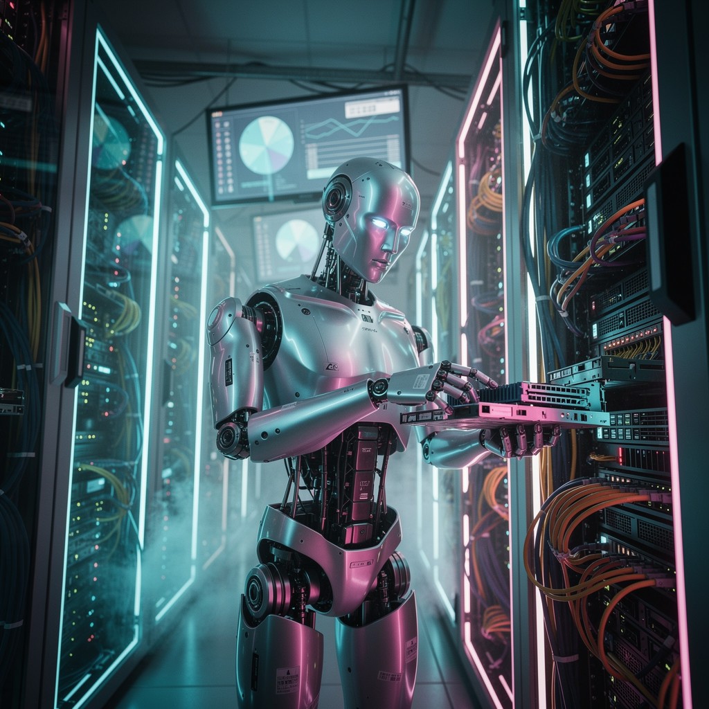 Free AI Manages Servers Image - Robot, Ai, Server | Download at StockCake